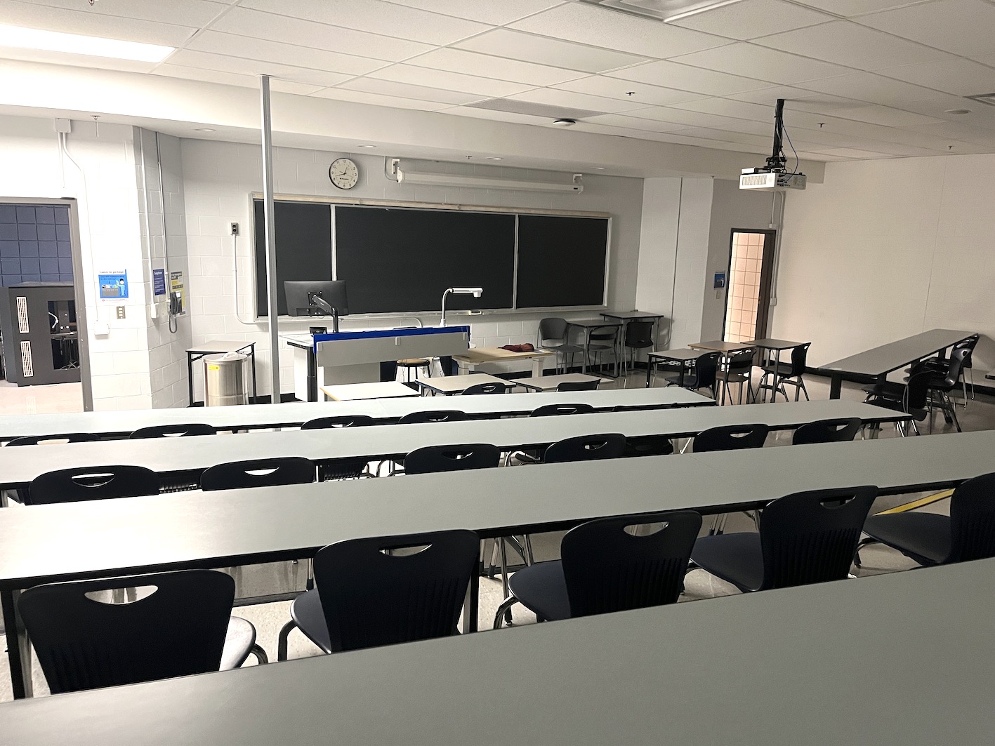 Instructor's view of classroom in Eric Palin Hall at Ryerson prior to renovations